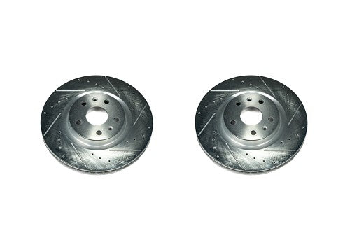 C8 Corvette Z51 Powerstop Evolution Drilled & Slotted Rotors - Rear