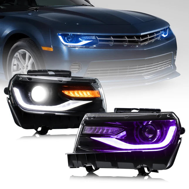 RGB Dual Beam Headlights For Chevrolet Camaro 5th Gen 2014 2015