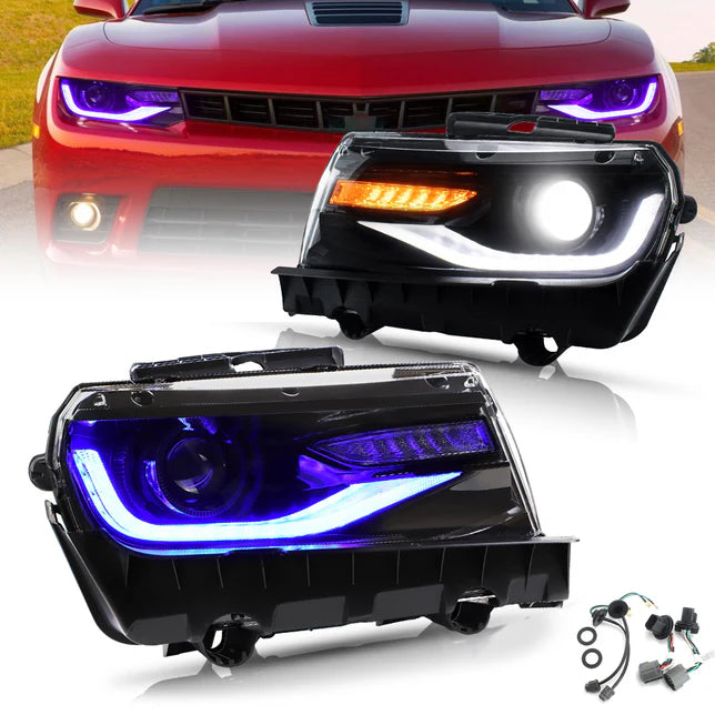 RGB Dual Beam Headlights For Chevrolet Camaro 5th Gen 2014 2015
