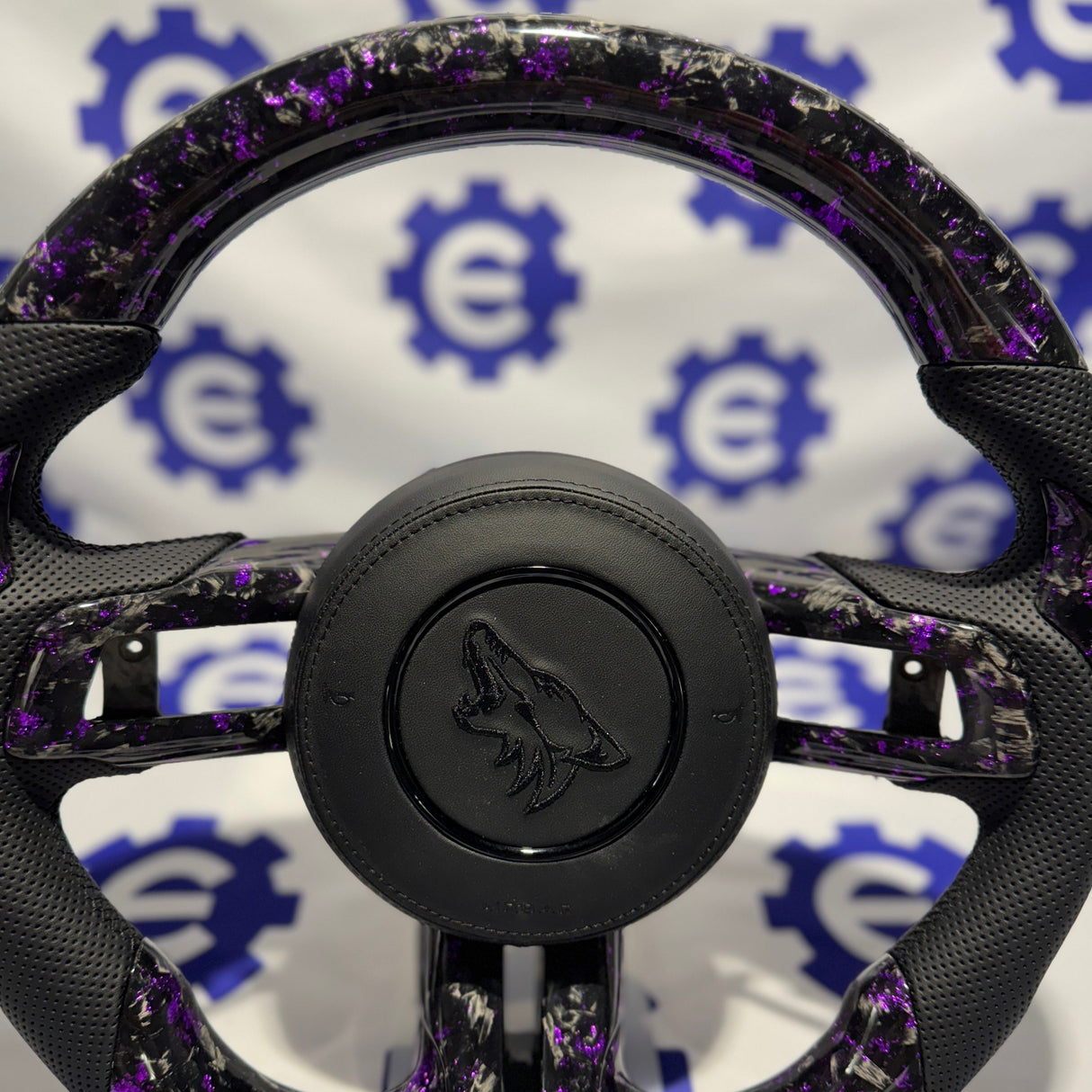 2015-2023 Ford Mustang Carbon Fiber Steering Wheel + Airbag Cover - Preset