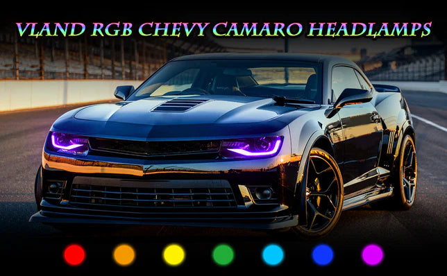 RGB Dual Beam Headlights For Chevrolet Camaro 5th Gen 2014 2015