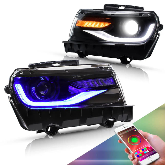 RGB Dual Beam Headlights For Chevrolet Camaro 5th Gen 2014 2015