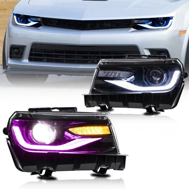 RGB Dual Beam Headlights For Chevrolet Camaro 5th Gen 2014 2015