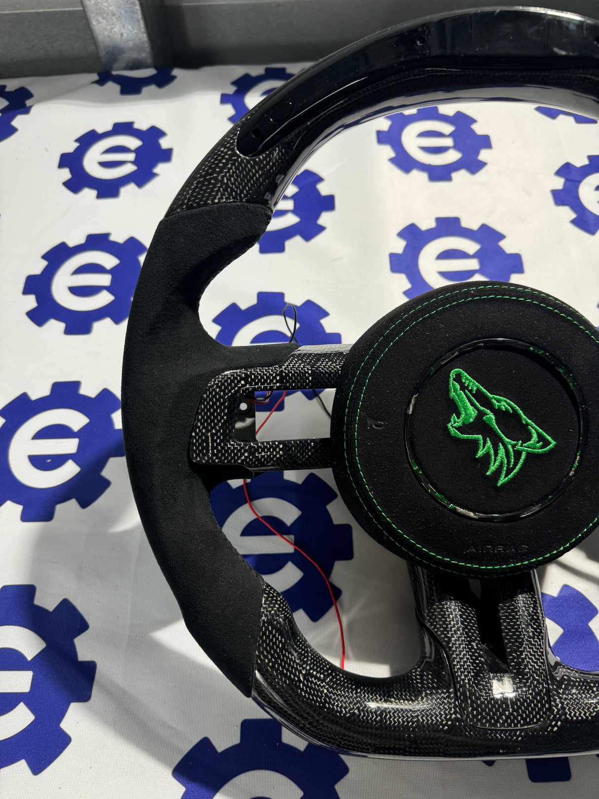 2015-2023 Ford Mustang Carbon Fiber Steering Wheel + LED Screen + Airbag Cover - Preset