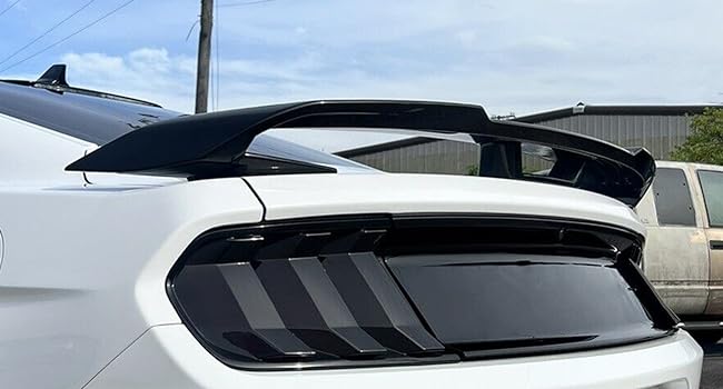 Track Pack Style Rear Spoiler; Gloss Black