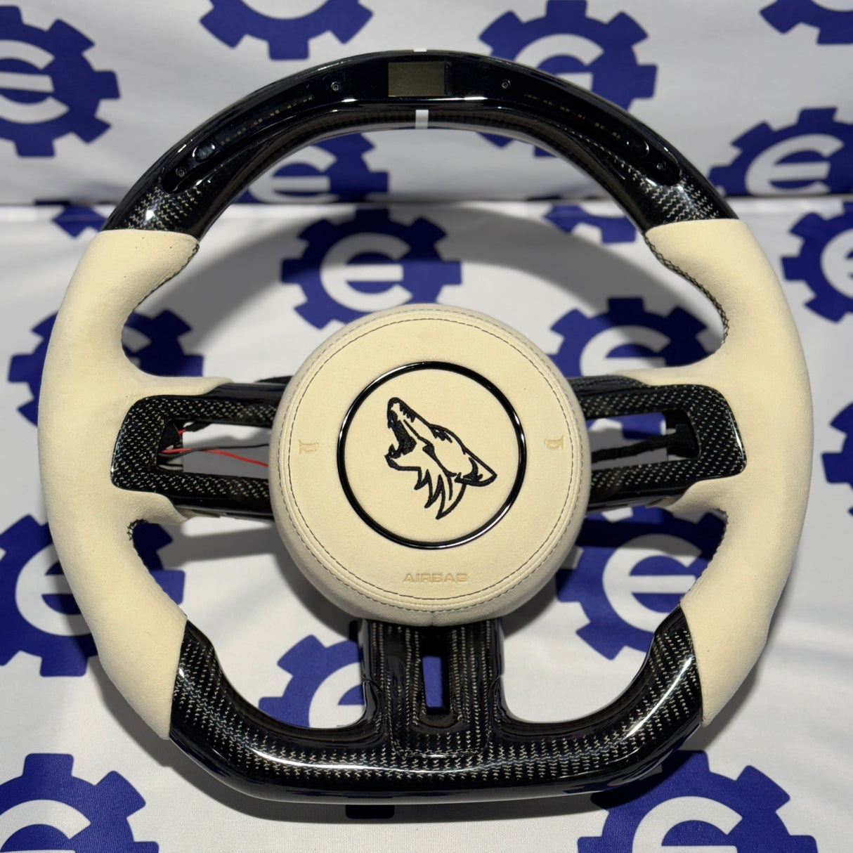 2015-2023 Ford Mustang Carbon Fiber Steering Wheel +LED Screen + Airbag Cover - Preset