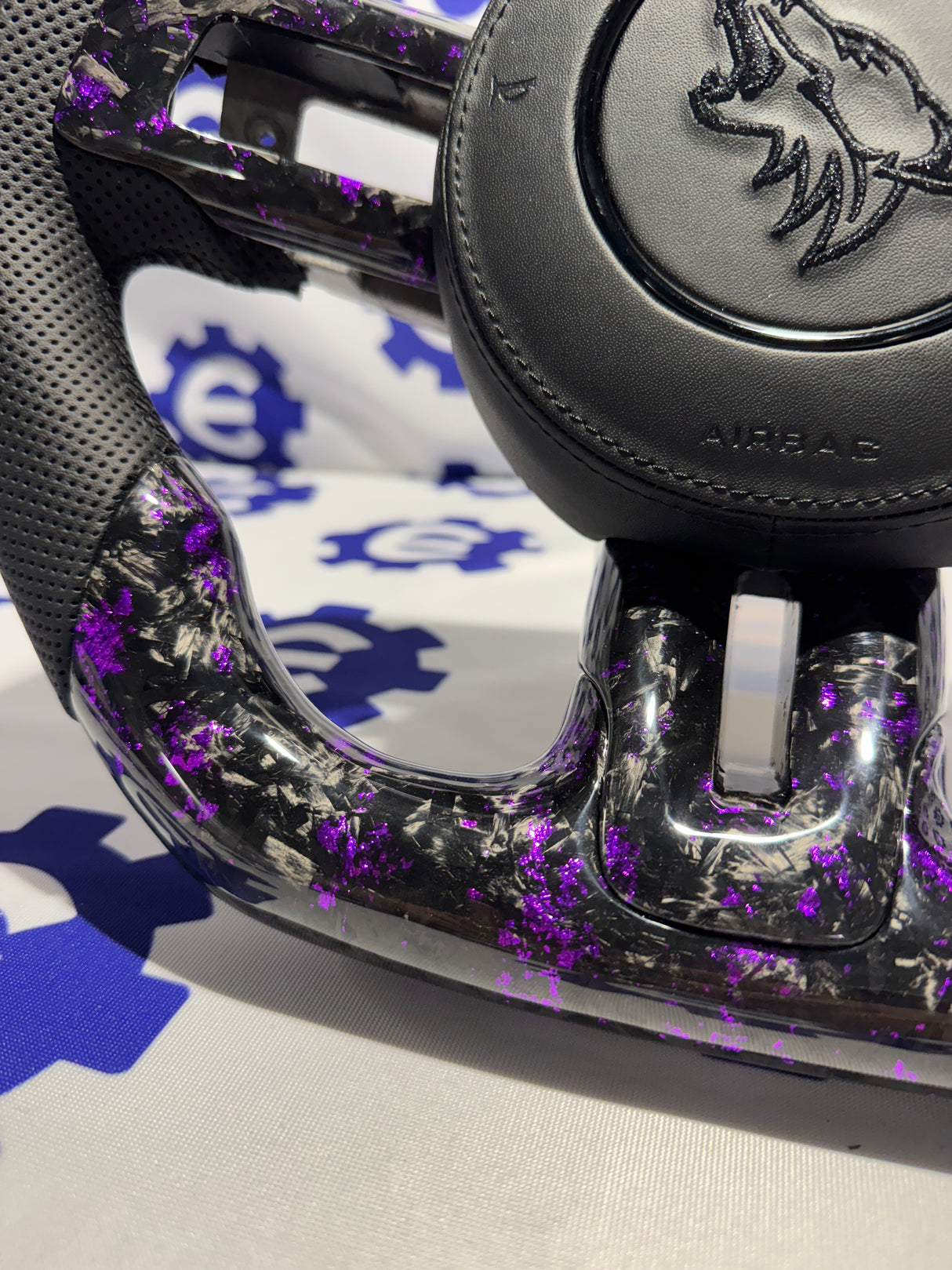 2015-2023 Ford Mustang Carbon Fiber Steering Wheel + Airbag Cover - Preset