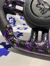 2015-2023 Ford Mustang Carbon Fiber Steering Wheel + Airbag Cover - Preset