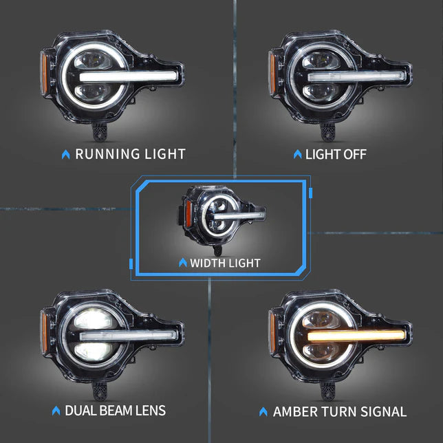 LED Head Lights For Ford Bronco 2020-2024