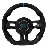 2015-2023 Mustang Mach 1 Carbon Fiber Steering Wheel (Grabber Blue)- Preset