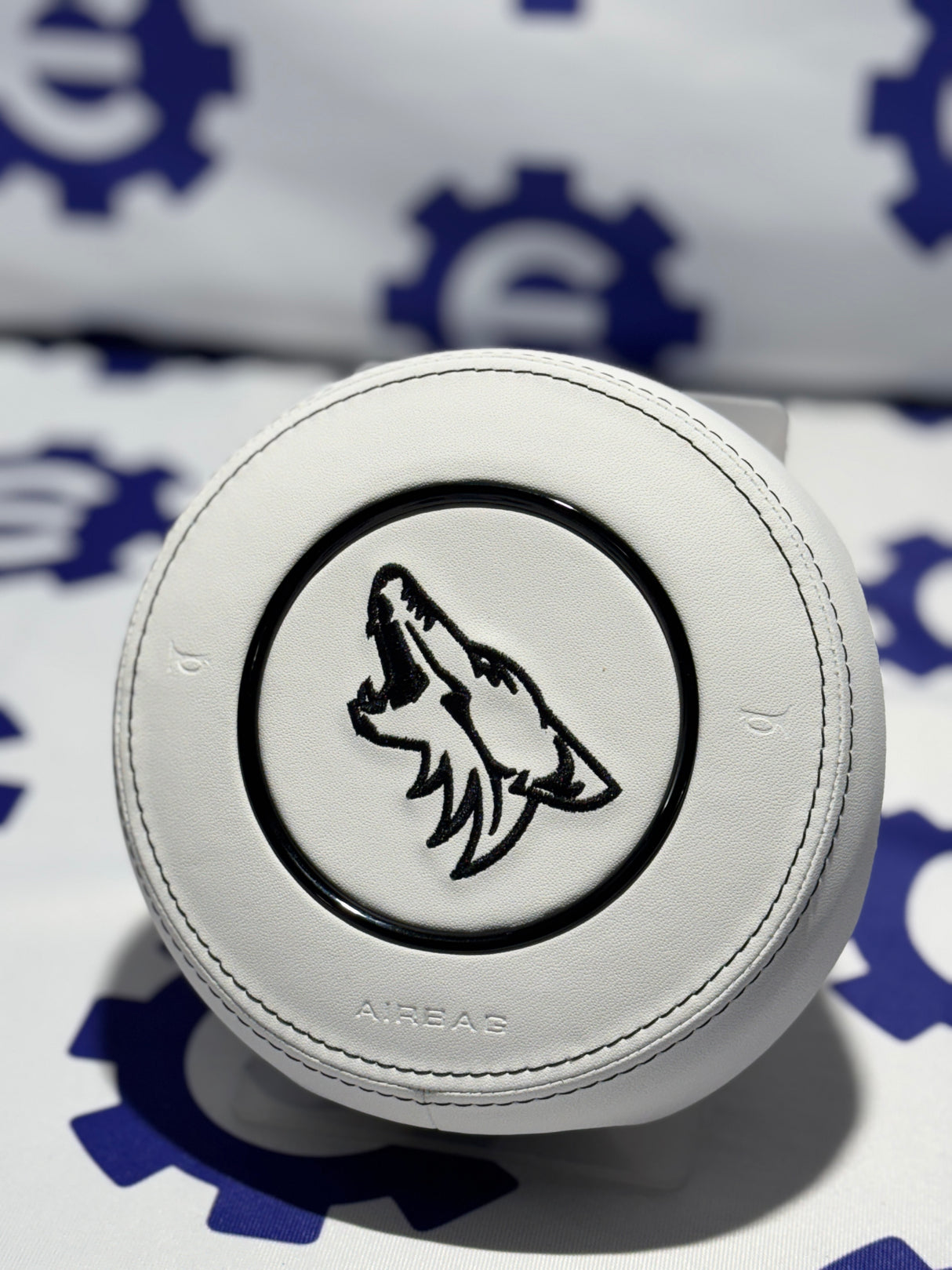 Ford Mustang Coyote embroidery white leather