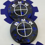 BMW Forged Carbon Fiber Roundel with Dark Blue Flakes (Pair)