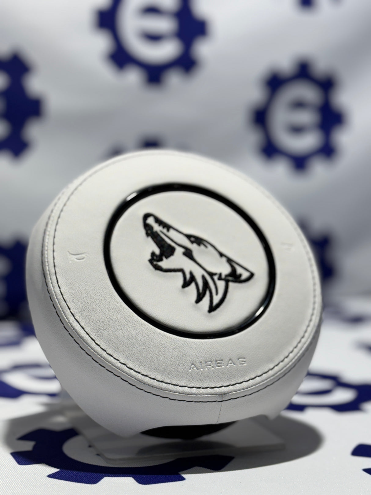 Ford Mustang Coyote embroidery white leather