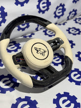 2015-2023 Ford Mustang Carbon Fiber Steering Wheel +LED Screen + Airbag Cover - Preset