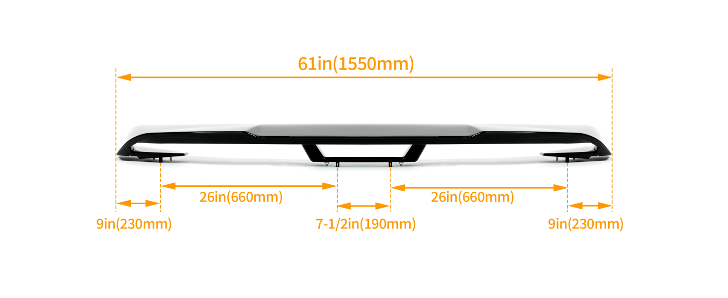 Track Pack Style Rear Spoiler; Gloss Black