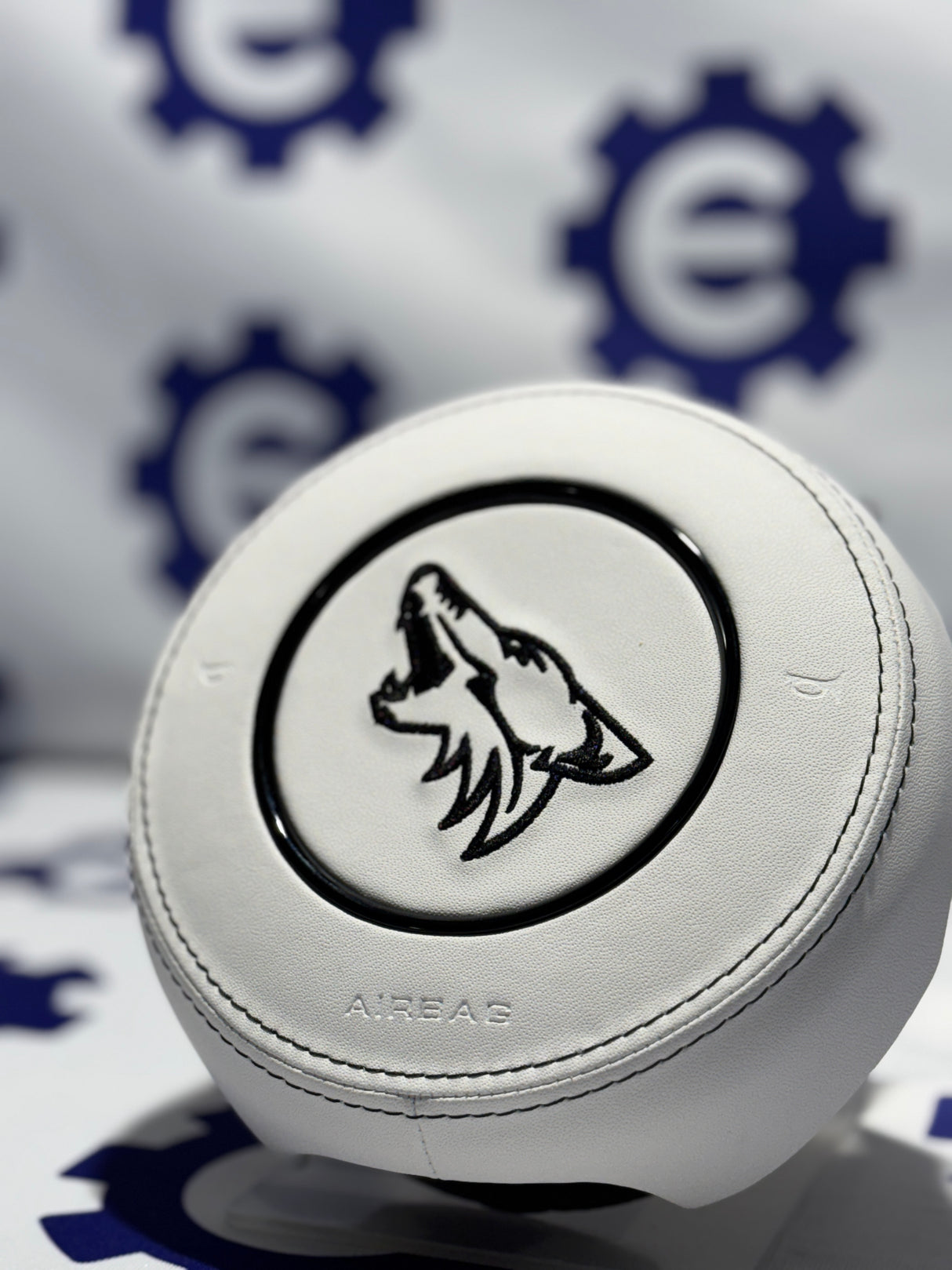 Ford Mustang Coyote embroidery white leather