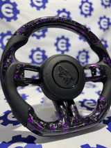 2015-2023 Ford Mustang Carbon Fiber Steering Wheel + Airbag Cover - Preset
