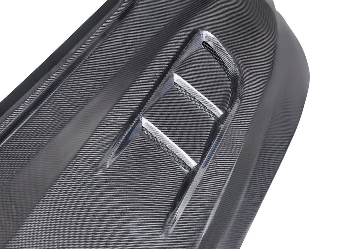 Carbon Fiber Glass Transparent Hood Stage 2 ( Raised 2 inches ) for Ford Mustang 2015- 2017
