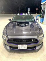 Carbon Fiber Glass Transparent Hood Stage 2 ( Raised 2 inches ) for Ford Mustang 2015- 2017