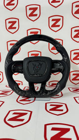 2015-2023 Dodge Charger/Challenger/Durango Demon Carbon Fiber Steering Wheel + Led Screen + Airbag Cover - Preset