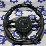 2015-2023 Ford Mustang Carbon Fiber Steering Wheel + Airbag Cover - Preset