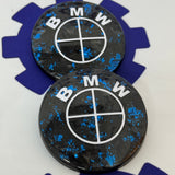 BMW Forged Carbon Fiber Roundel with Light Blue Flakes (Pair)