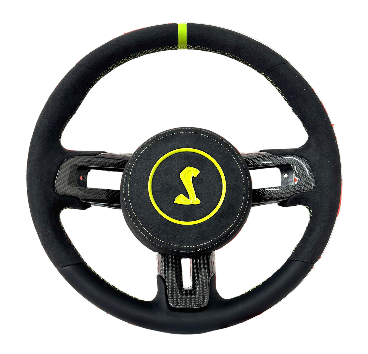 2015-2023 Shelby GT350/GT500 Carbon Fiber Steering Wheel + Airbag Cover - Preset