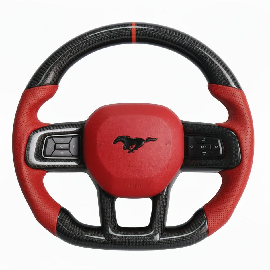 2024+ Ford Mustang Carbon Fiber Steering Wheel - Preset