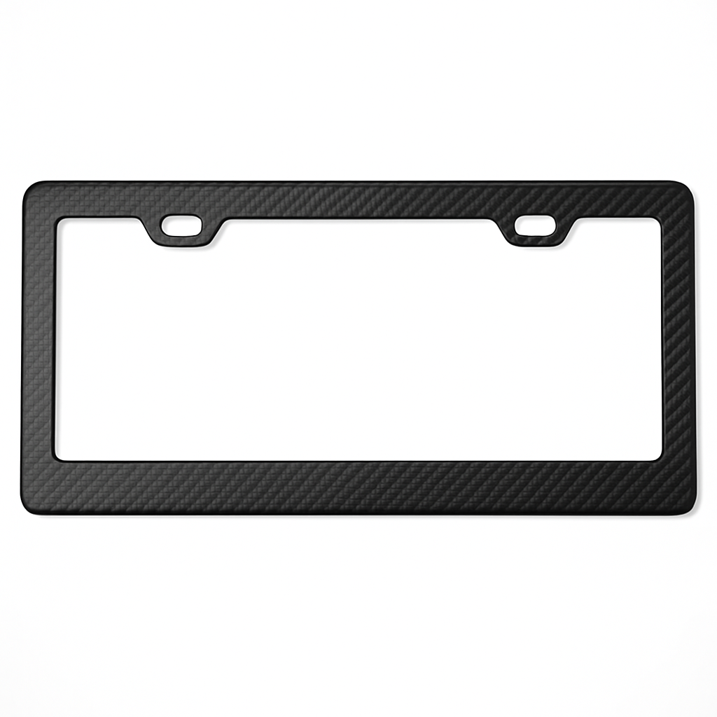 Real Matte Carbon Fiber License Plate Frame