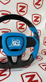 2015-2023 Dodge Charger/Challenger/Durango Scatpack Carbon Fiber Steering Wheel + Led Screen + Airbag Cover - Preset