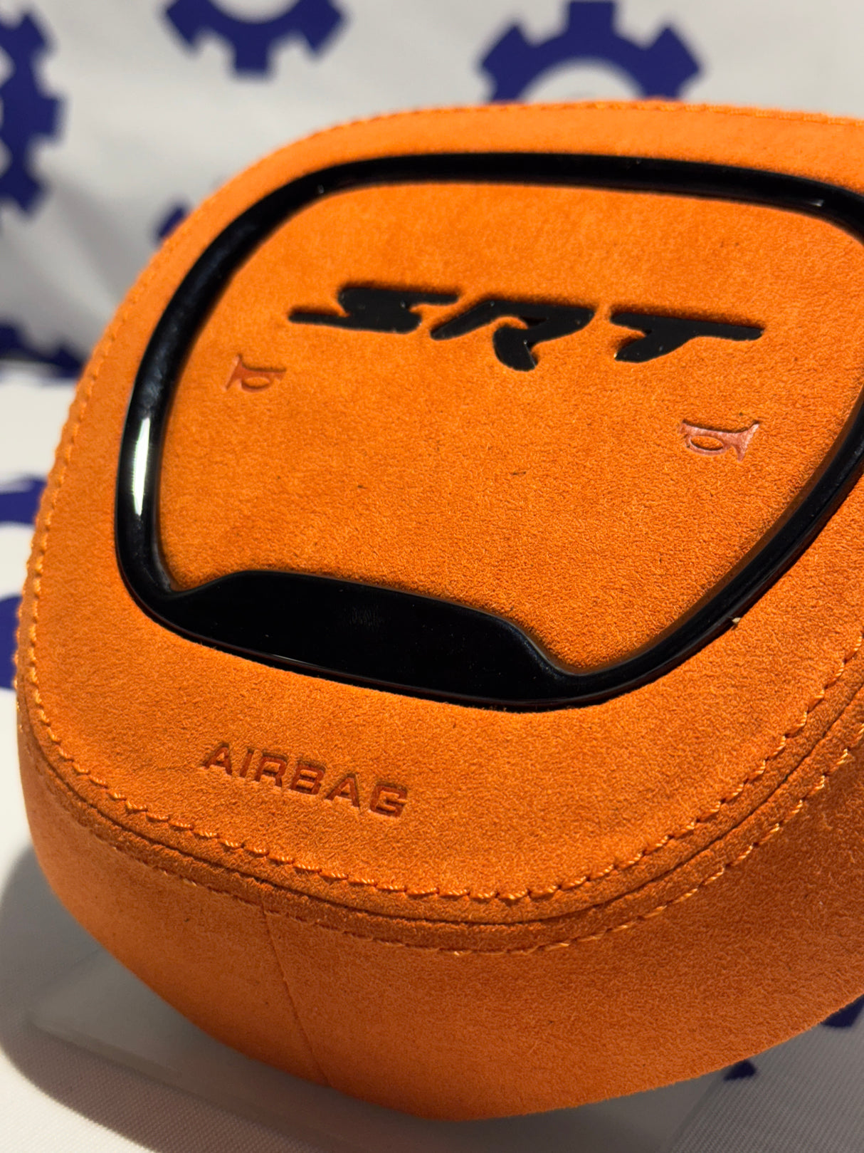 2015+ Dodge Airbag Cover - Orange Alcantara