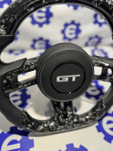 2015-2023 Ford Mustang Carbon Fiber Steering Wheel + Airbag Cover - Preset