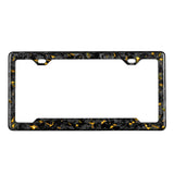 Gold Flaked Forged Carbon Fiber License Plate Frame
