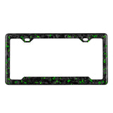 Green Flaked Forged Carbon Fiber License Plate Frame