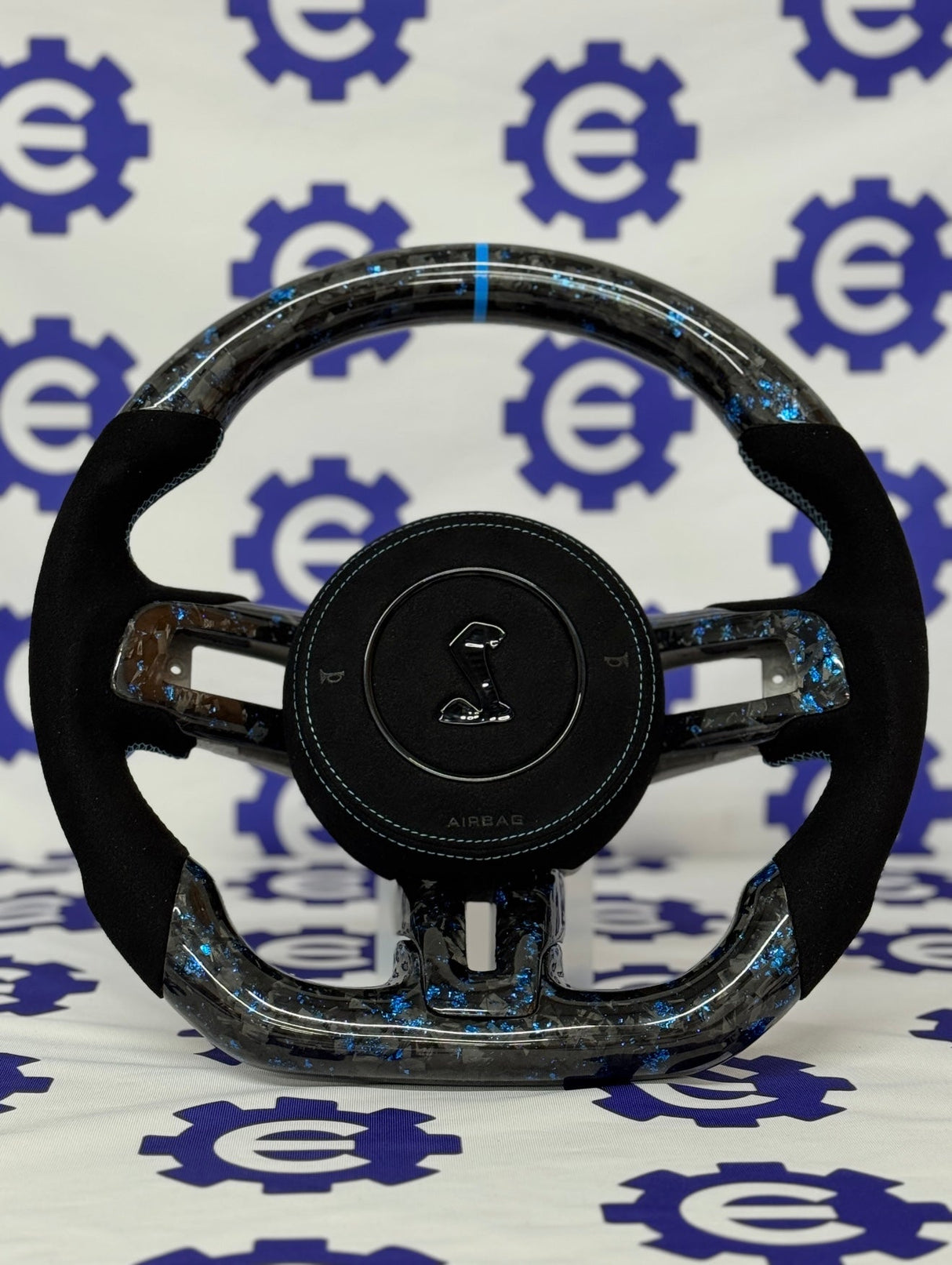 2015-2023 Shelby GT350/GT500 Carbon Fiber Steering Wheel + Airbag Cover - Preset