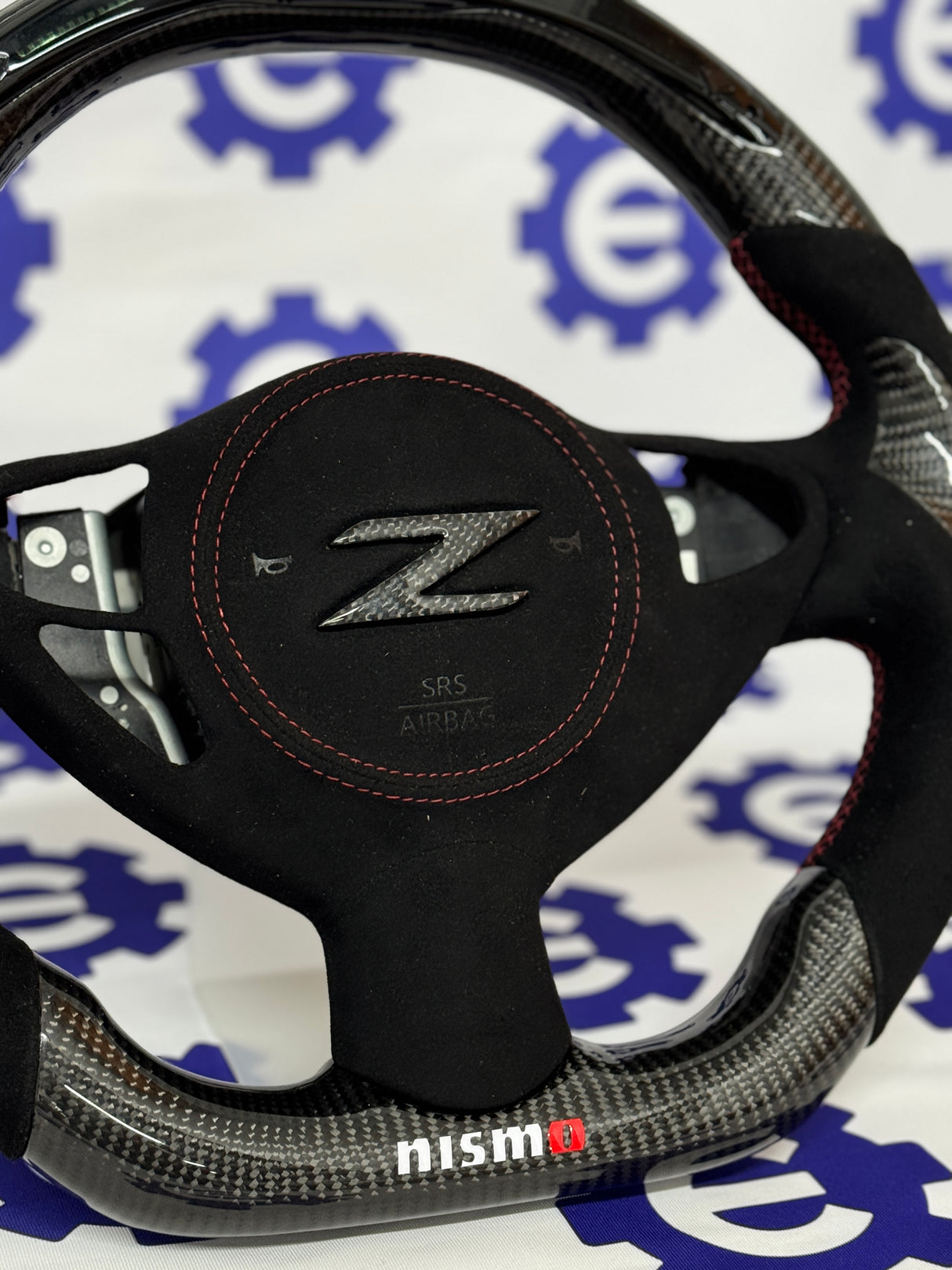 Nissan 370Z Nismo Carbon Fiber Steering Wheel + Airbag Cover - Preset