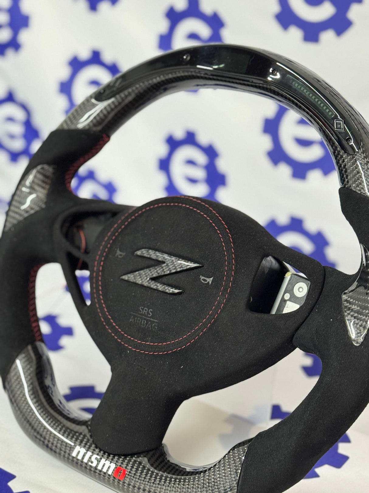 Nissan 370Z Nismo Carbon Fiber Steering Wheel + Airbag Cover - Preset