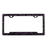 Purple Flaked Forged Carbon Fiber License Plate Frame