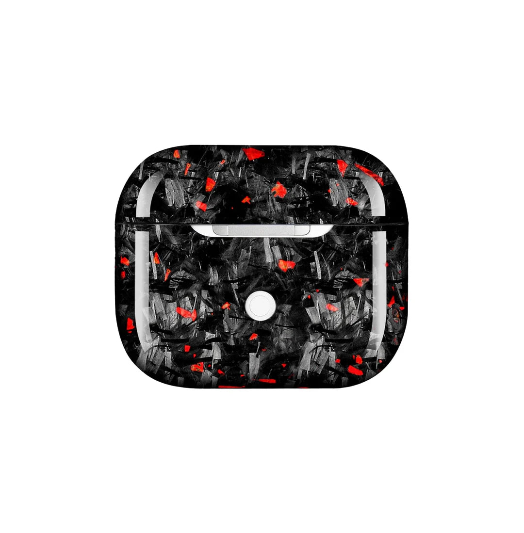 Apple AirPods | Red Flake Real Forged Carbon Fiber Case