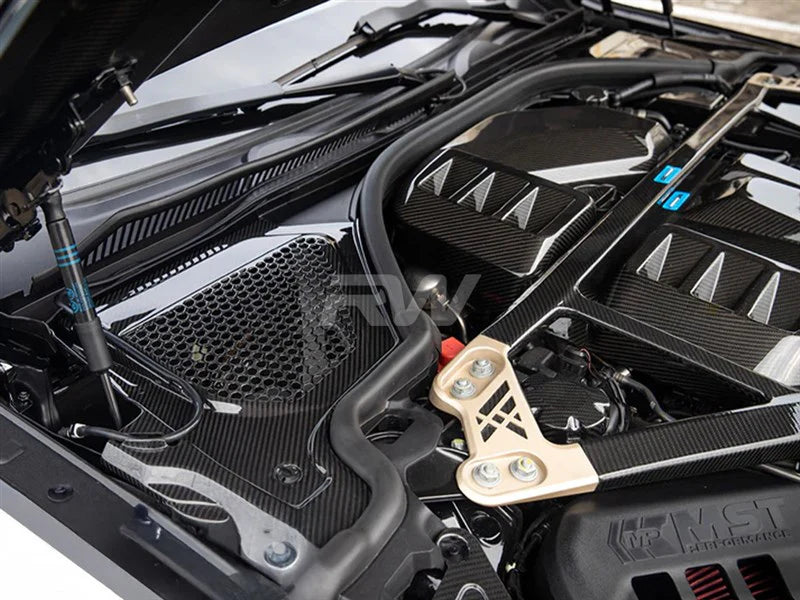 Carbon Fiber Engine Cowl Panel Trim Set for BMW G87 M2 / G80 M3 / G82–G83 M4