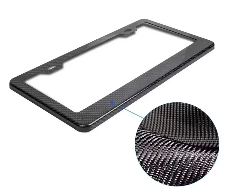 Orange Flaked Forged Carbon Fiber License Plate Frame