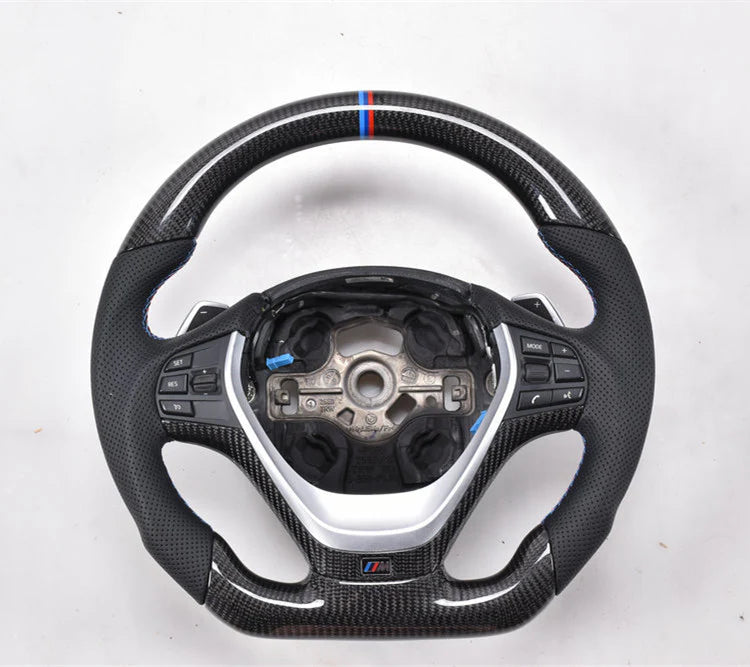 2010-2017 BMW F10 5 Series Carbon Fiber Steering Wheel - Customizable