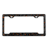 Orange Flaked Forged Carbon Fiber License Plate Frame