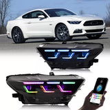 2015-2017 Ford Mustang RGB S650 Style Headlights - Flow Series
