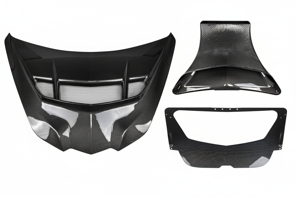 AGM C8 Corvette ZR1 Carbon Fiber Functional Race Spec Hood - With Air Duct