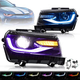 RGB Dual Beam Headlights For Chevrolet Camaro 5th Gen 2014 2015