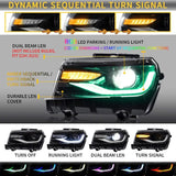 RGB Dual Beam Headlights For Chevrolet Camaro 5th Gen 2014 2015